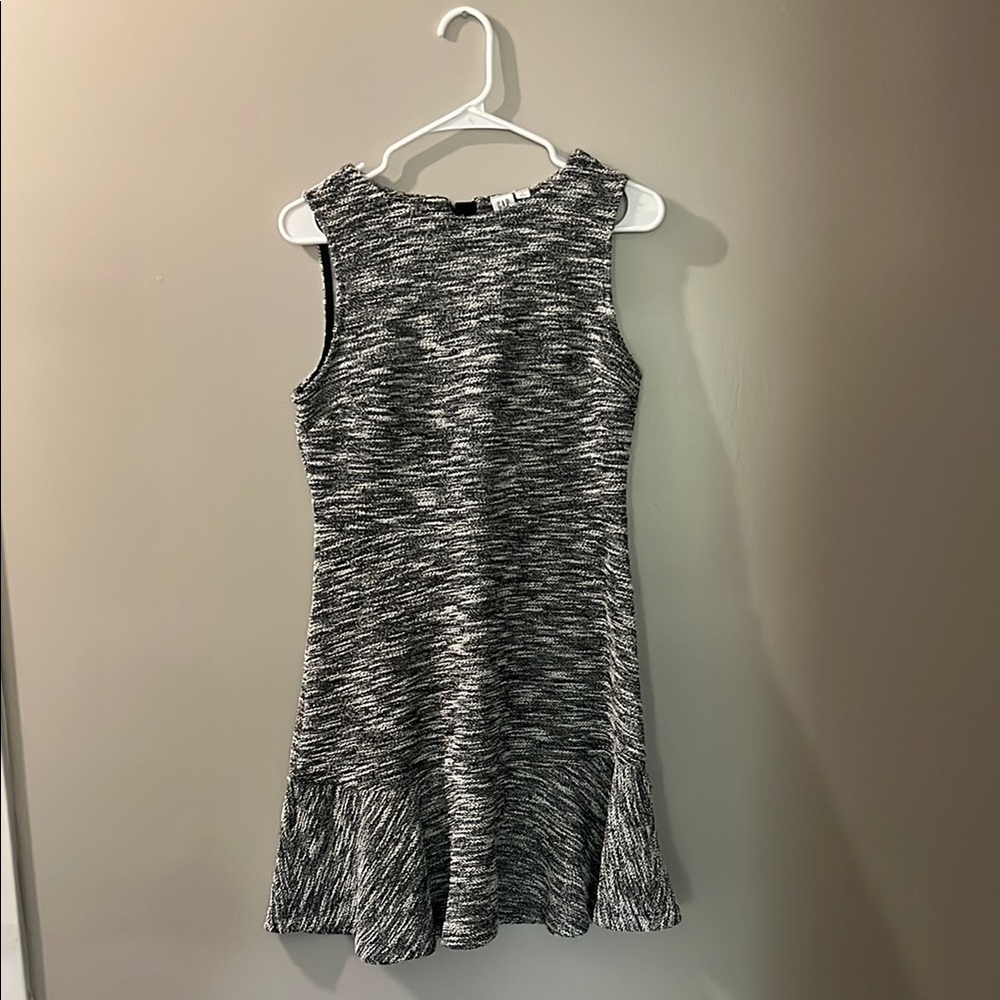Black and White Ruffled Sheath Mini Dress